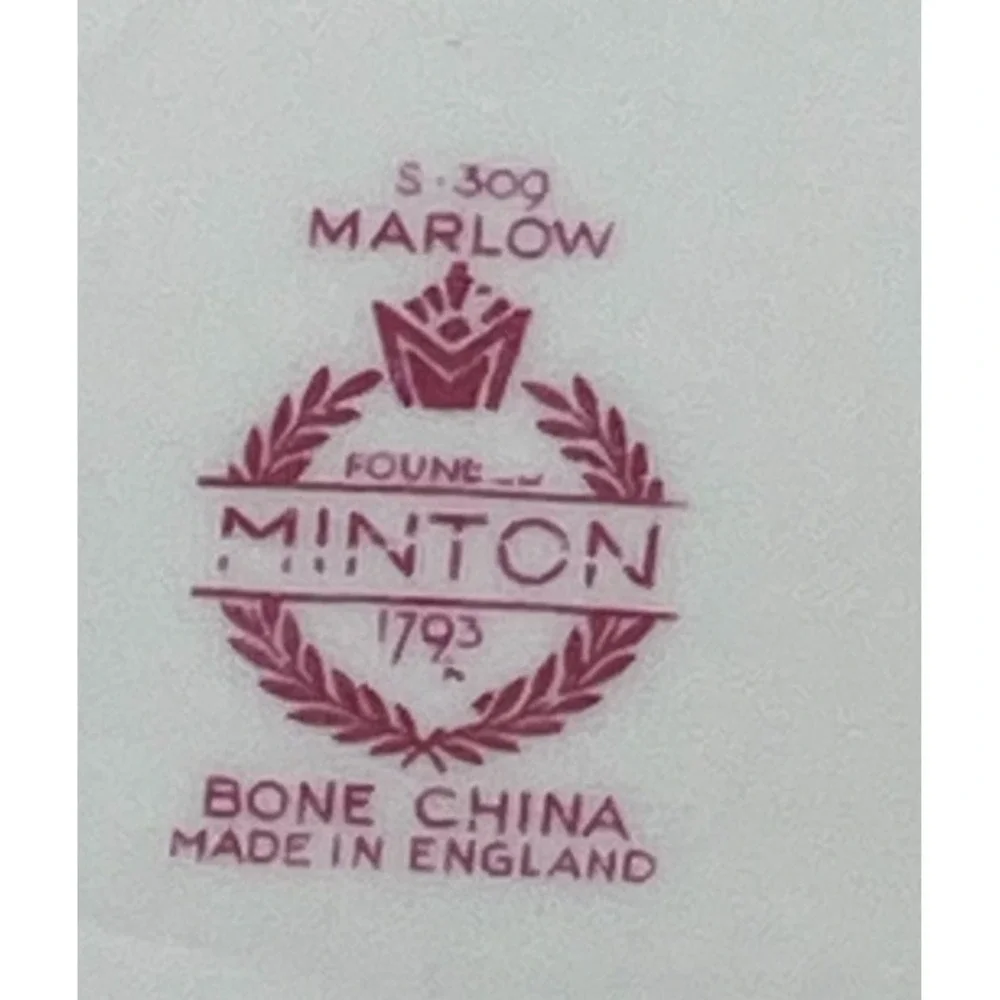 Minton Marlow Sandwich Serving Tray Plate Roses‎ Wreath Backstamp